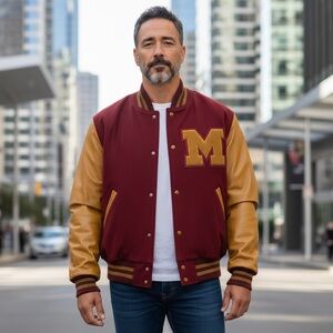 Neff Varsity Jacket Men’s Size XL Wool Leather Sleeves Letterman M